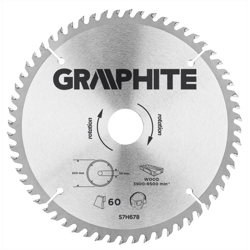 Диск відрізний 200 x 30 мм 60 зуб. GRAPHITE (57H678)